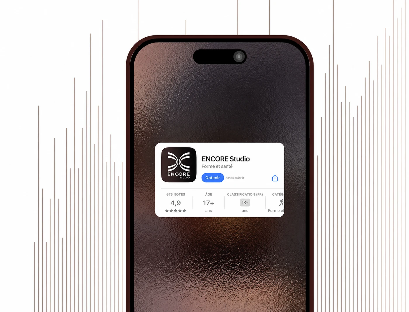 Application ENCORE Studio sur l'App Store, fiche avec note 4,9
